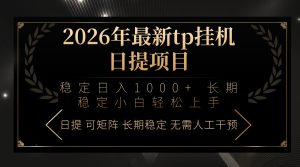 2026年最新tp挂机日提项目：稳定日入1000+小白轻松上手-网创项目