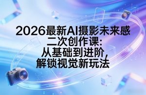2026最新AI摄影未来感二次创作课:从基础到进阶,解锁视觉新玩法-网创项目