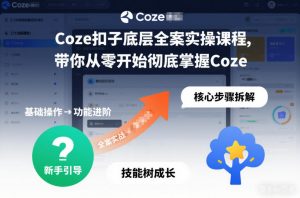 Coze扣子底层全案实操课程，带你从零开始彻底掌握Coze(更新3月)-网创项目