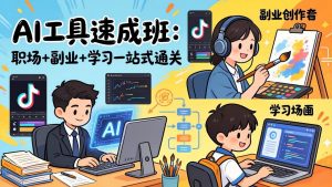 AI工具速成班:职场+副业+学习一站式通关,20+爆款类型+剪映技巧+抖音算法,0基础快速上手-网创项目