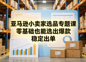 亚马逊小卖家选品专题课,零基础也能选出爆款,稳定出单-网创项目