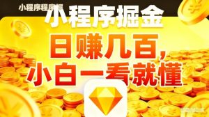 微信小程序掘金项目，不用复杂操作，5分钟就能学会上手操作，日入几张【揭秘】-网创项目