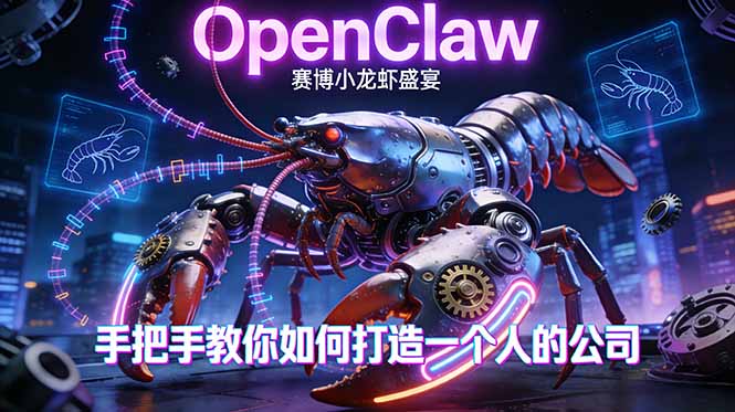 OpenClaw，小龙虾-从产品到爆款的成长之路，手把手教你如何打造一个人的公司-网创项目