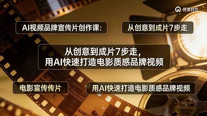 AI视频品牌宣传片创作课：从创意到成片7步走，用AI快速打造电影质感品牌视频-网创项目