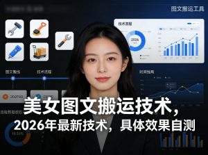 美女图文搬运技术,2026年最新技术,具体效果自测-网创项目