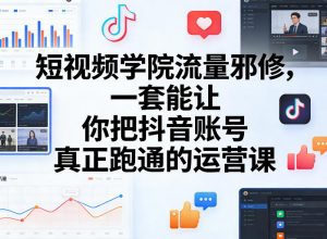 短视频学院流量邪修,一套能让你把抖音账号真正跑通的运营课-网创项目