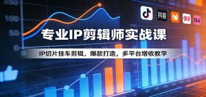 专业IP剪辑师实战课:IP切片挂车剪辑,爆款打造,多平台增收教学-网创项目