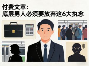 付费文章：底层男人必须要放弃这6大执念-网创项目
