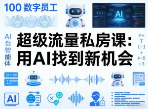 你的AI数字员工100个智能体,超级流量私房课,用AI找到新机会-网创项目