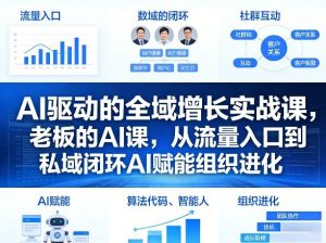 AI驱动的全域增长实战课，老板的AI课，从流量入口到私域闭环AI赋能组织进化(26年3月12-14日)-网创项目