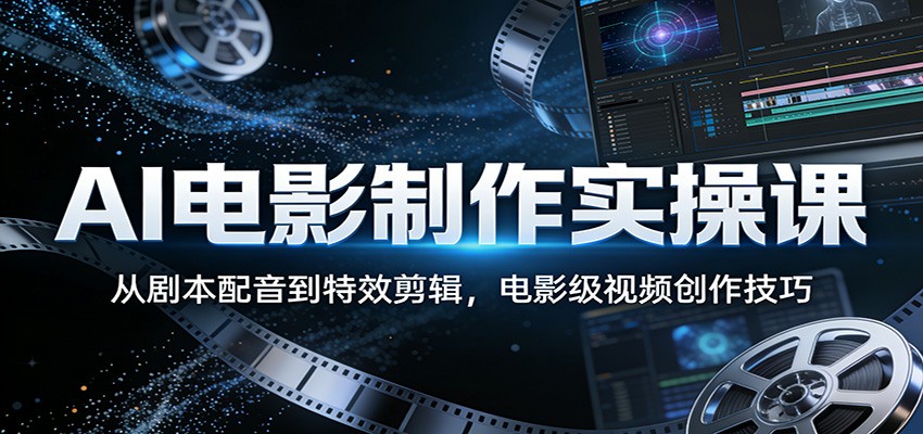 AI电影制作实操课：从剧本配音到特效剪辑，电影级视频创作技巧-网创项目