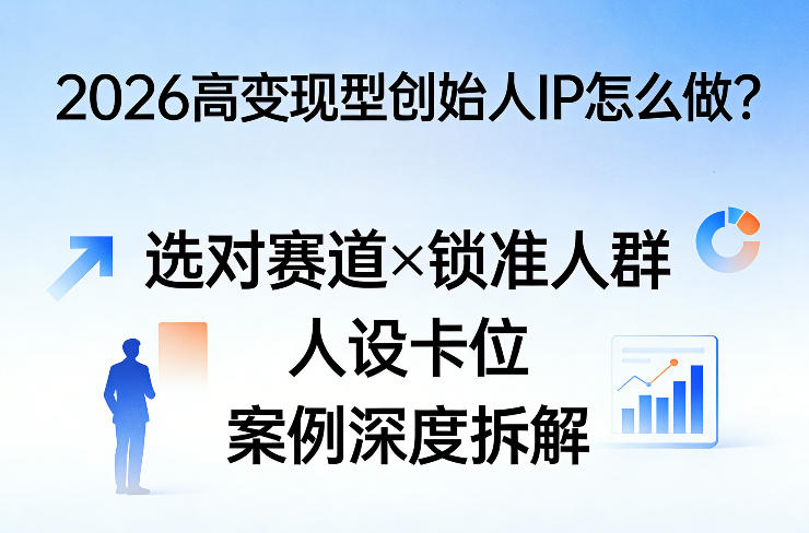 2026高变现型创始人IP怎么做？选对赛道×锁准人群×人设卡位×案例深度拆解-网创项目