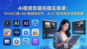 AI 视频剪辑拍摄实操课：10+AI工具+30+智能体创作，从入门到变现全流程掌握-网创项目