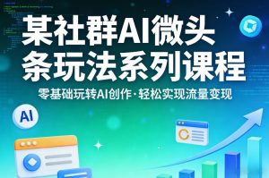 某社群的AI微头条玩法系列课程，零基础玩转AI创作，轻松实现流量变现-网创项目