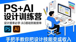 设计接单必学，PS+AI设计训练营，从0基础到能接单，手把手教你把设计技能变成收入-网创项目