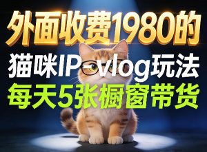 宠物赛道猫咪IP-vlog玩法，26条视频涨粉29W，每天5张橱窗带货拆解-网创项目