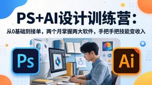 PS+AI设计训练营:从0基础到接单,两个月掌握两大软件,手把手把技能变收入-网创项目