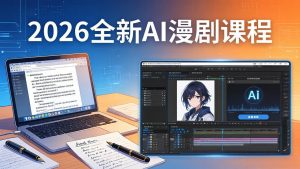 2026全新AI漫剧课程:覆盖创作全链路,教你写作分镜剪辑配音一站式打造漫剧作品-网创项目