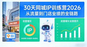 30天同城IP训练营2026年,从流量到门店业绩的全链路-网创项目