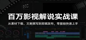 百万影视解说实战课:从素材下载、文案撰写到剪辑发布,零基础快速上手-网创项目