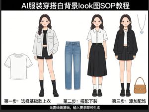 AI服装穿搭白背景look图SOP教程,不用会画画,提几句具体要求,AI就能还你一个奇迹-网创项目