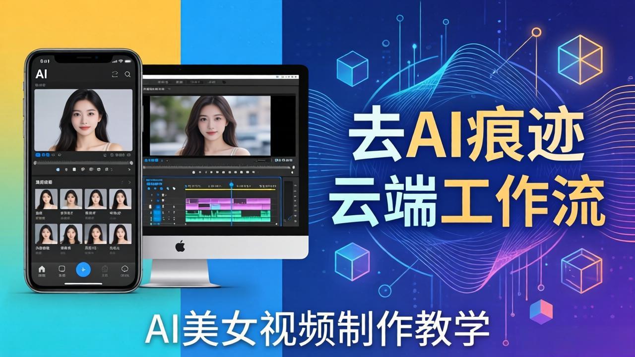 AI美女视频制作教学：去AI痕迹，云端工作流出图，手机电脑均可，不需要配置-网创项目