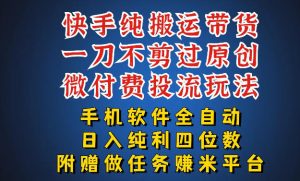 最新黑科技快手搬运带货方法，手机就能操作，轻松带你日入四位数【揭秘】-网创项目