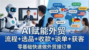 外贸+AI实战课：流程+选品+收款+谈单+获客，零基础快速做外贸接订单-网创项目