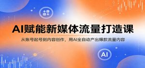 AI赋能新媒体流量打造课:从账号起号到内容创作,用AI全自动产出爆款流量内容-网创项目