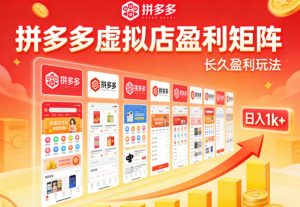 实测可落地！拼多多虚拟店长久盈利玩法，矩阵放大收益，日入1k+不难【揭秘】-网创项目