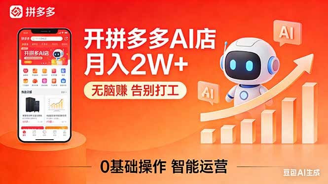 开一家拼多多AI店，月入2W+，无脑赚，告别打工，附SOP手册-网创项目