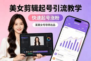某美女号导师出品：美女剪辑起号引流教学，快速起号涨粉-网创项目