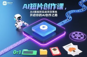 AI短片创作课,从0基础到实战项目落地,开启你的AI创作之路(更新0411)-网创项目