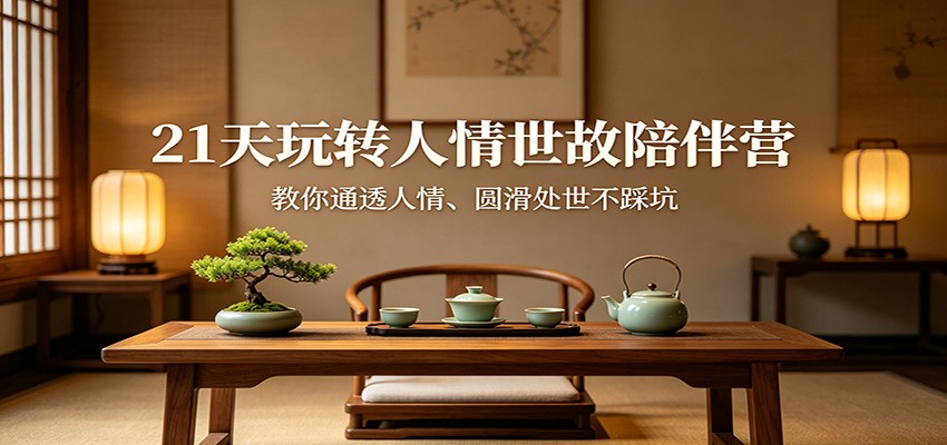 21天玩转人情世故陪伴营：教你通透人情、圆滑处世不踩坑-网创项目