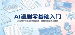 AI漫剧零基础入门:从AI写作转剧本到剪辑配音,解锁漫剧制作全技能-网创项目