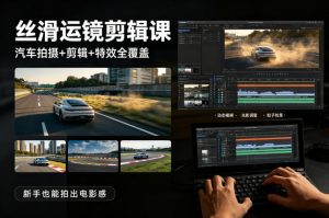 大叔丝滑运镜剪辑课,汽车拍摄+剪辑+特效全覆盖,新手也能拍出电影感-网创项目