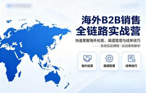 海外B2B销售全链路实战营,快速掌握海外拓客、渠道管理与成单技巧-网创项目
