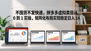 不囤货不发快递,拼多多虚拟类目从 0 到 1 实操,矩阵化布局实现稳定日入 1K-网创项目