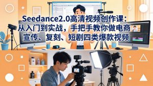 Seedance2.0高清视频创作课：从入门到实战，手把手教你做电商、宣传、复刻、短剧四类爆款视频-网创项目