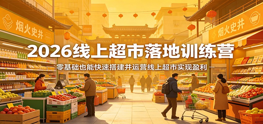 2026线上超市落地训练营，零基础也能快速搭建并运营线上超市实现盈利-网创项目