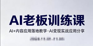 内容AI老板训练课,AI+内容应用落地教学,AI变现的实战应用分享-网创项目