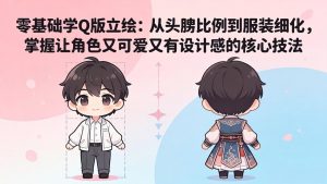 零基础学Q版立绘：从头身比例到服装细化，掌握让角色又可爱又有设计感的核心技法-网创项目