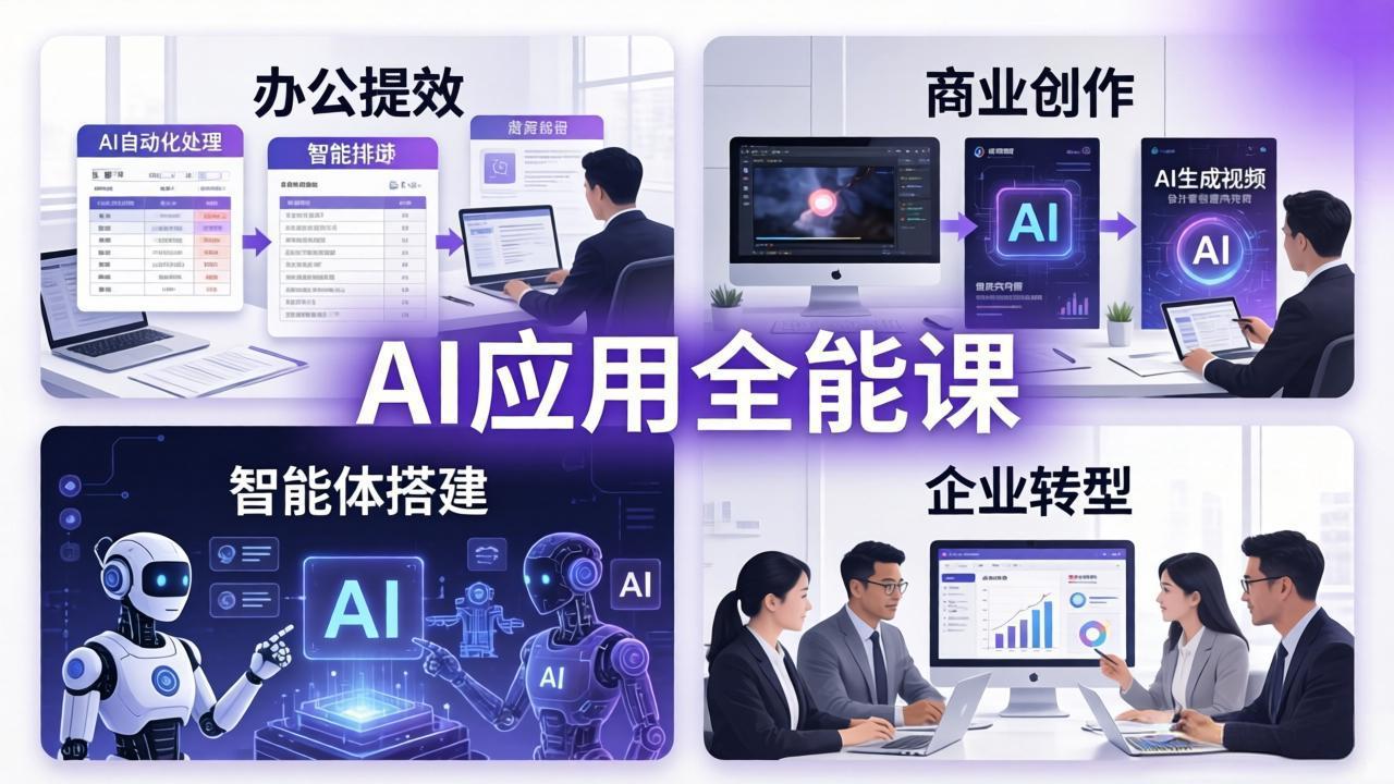 AIGC 应用师全能课-更新：办公提效、商业创作、智能体搭建、企业转型，一站式学会AI应用-网创项目