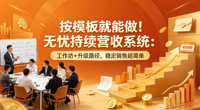 按模板就能做！无忧持续营收系统：工作坊+升级路径，稳定销售超简单【原创双语字幕】-网创项目