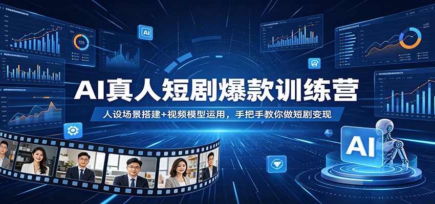 AI真人短剧爆款训练营：人设场景搭建+视频模型运用，手把手教你做短剧变现-网创项目