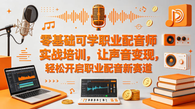 零基础可学职业配音师实战培训，让声音变现，轻松开启职业配音新赛道-网创项目