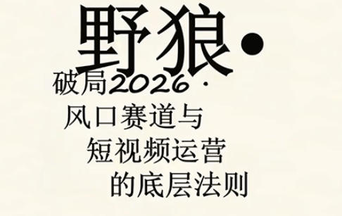 野狼团队·多平台实操运营课，覆盖AI口播、服装、好物、漫剪等热门玩法(更新4月)-网创项目