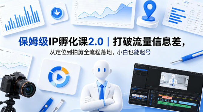 保姆级IP孵化课2.0｜打破流量信息差，从定位到拍剪全流程落地，小白也能起号-网创项目