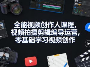 全能视频创作人课程，视频拍摄剪辑编导运营，零基础学习视频创作(更新2026年4月)-网创项目
