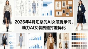 2026年4月汇总的AI女装提示词，助力AI女装赛道打差异化-网创项目